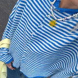 Button Striped Knit Sweater