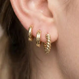 Mixed Gold Huggie and Ear Cuff Earring Set