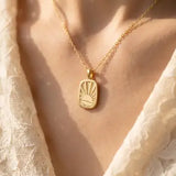 Gold Dipped Sun Rise Pendant Necklace