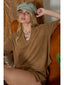 Split Neck Terry Knit Top