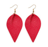 Teardrop Shape Pinched Leather Earrings