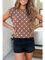 Polka Dot Cap Sleeve Knit Sweater Top