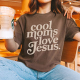 Cool Moms Love Jesus Wholesale Comfort Color Graphic Tee: Light Green / XLarge