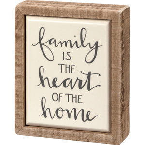 Family Is The Heart Of The Home Box Sign Mini