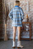 Solid Contrast Plaid Jacket