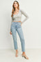 Cut Off Straight Leg Jeans