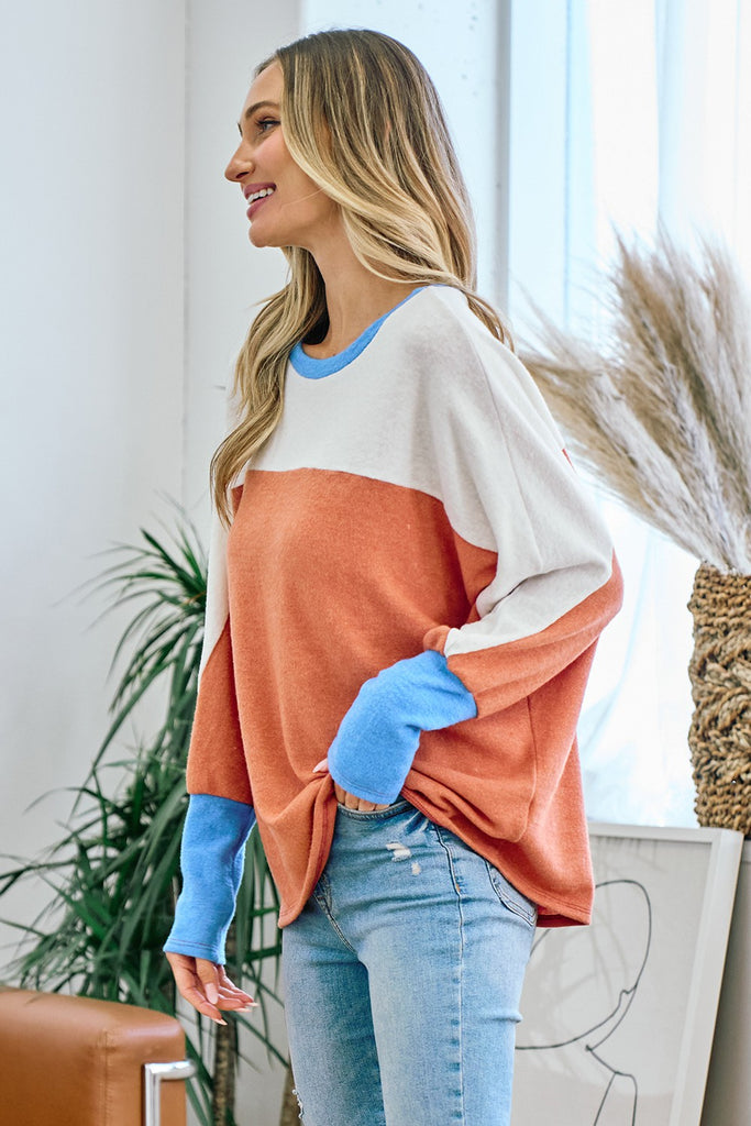 Give Good Vibes Colorblock Sweater