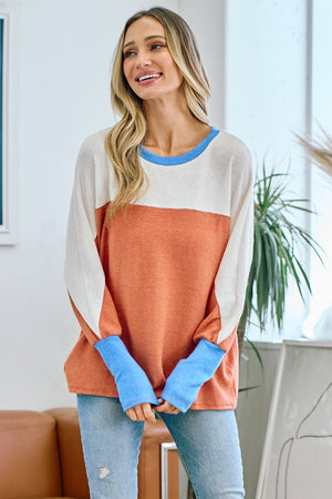Give Good Vibes Colorblock Sweater