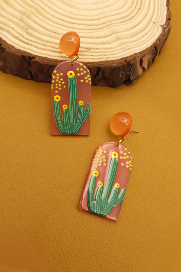 Desert Design Acetate Drop Earrings