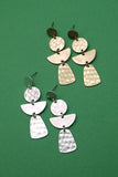 Hammered Geometric Drop Earrings