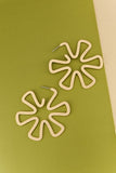 Large Flower Cutout Hoop Earrings