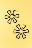 Large Flower Cutout Hoop Earrings
