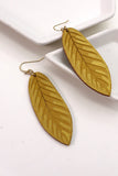 Boho Genuine Leather Leaf Drop Earrings