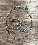Navajo Pearl Necklace Earrings Set
