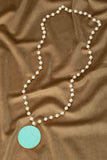 Pearl Chain & Natural Stone Pendant
