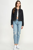 Ladies Denim Jack With Distresed