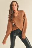 Ribbed Crossover Sweater