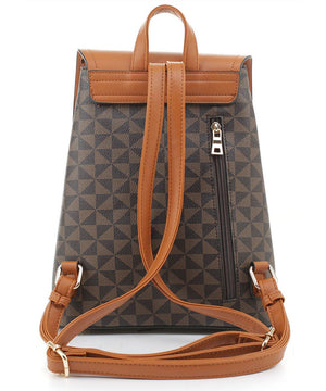 Monogram Buckle Flap Backpack