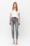 Grey High Waist Stone Wash Slim Fit
