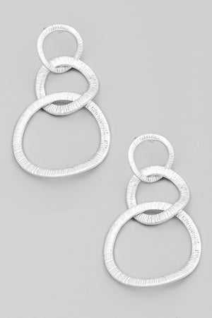 Textured Interlinked Hoop Drop Earrings