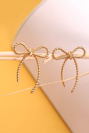 Rope Bow Design Bow Stud Earrings