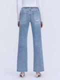 Mid Rise Light Wash Slim Wide
