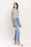 High Rise Raw Step Crop Flare Jeans