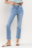 High Rise Raw Step Crop Flare Jeans