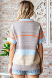 Multicolor Collared Sleeve Sweater
