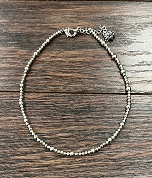 16" Long Silver Navajo Pearl Necklace