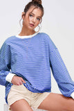 Crew Neck Stripe Long Sleeve Top