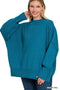 Side Slit Oversized Sweater Teal