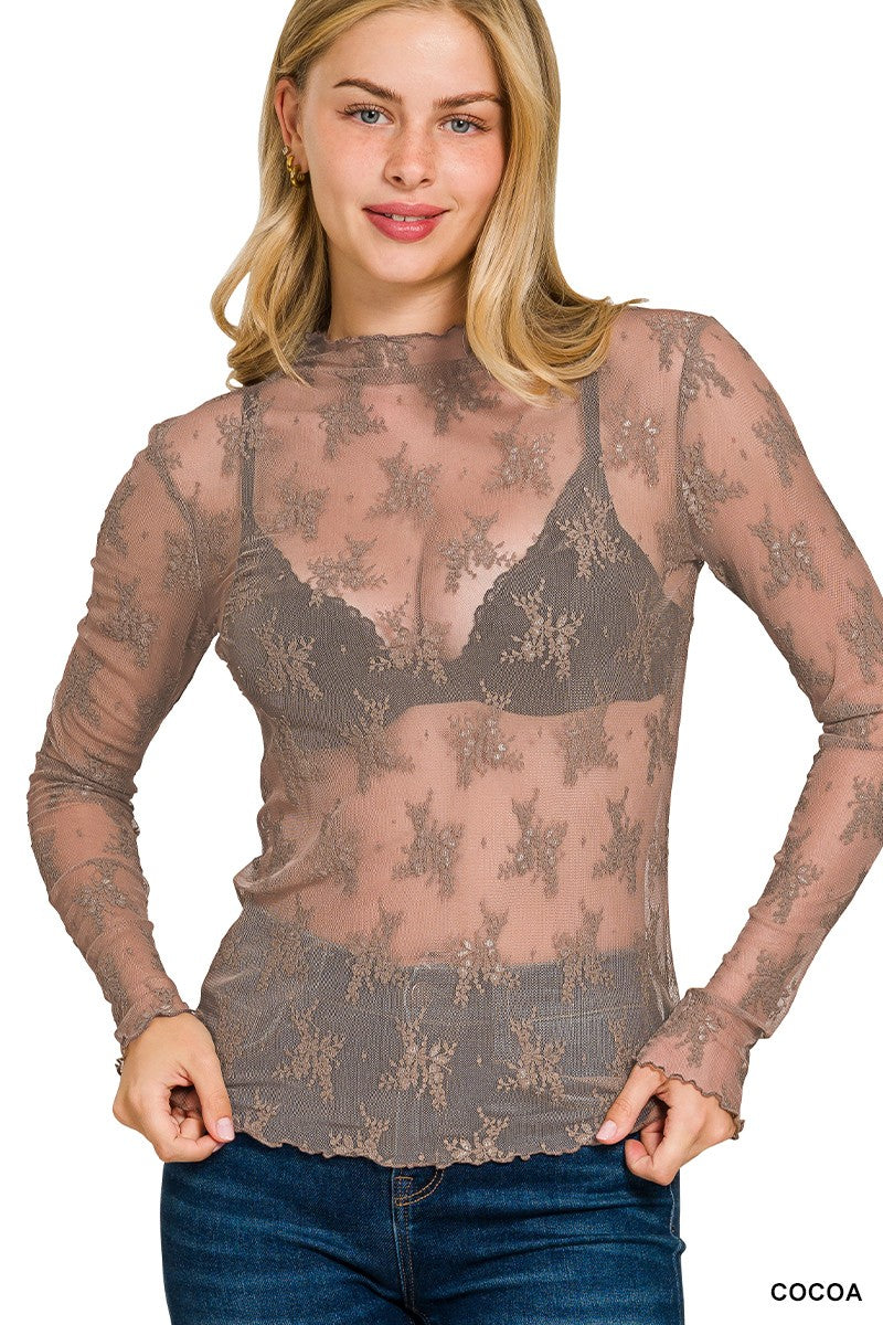 Lace Layering top Cocoa