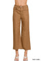 High Rise Flare Cropped Denim Camel Pants