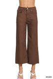 High Rise Cropped Brown Pants