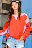 Contrast Color-block Sweatshirt