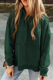 Quilted Sleeve Reverse Seam Hoodie Green