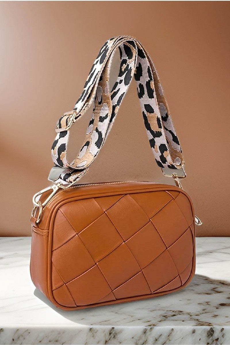 Leopard Strap Crossbody Shoulder Bag