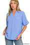 Collared V Neck Top