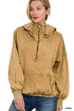 French Terry Pocket Hoodie Camel