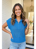 Eyelet Knit Ribbed Hollow Out Sweater