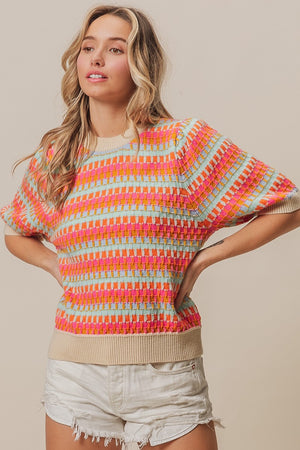 Multi Color Sweater Top