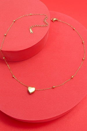 18K Stainless Steel Tarnish Free Heart Necklace