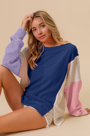 Mixed Stripe Colorblock Top