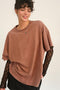 Oversized Disressed Cotton T-shirt