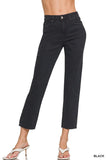 Black Acid Wash Cropped Pants