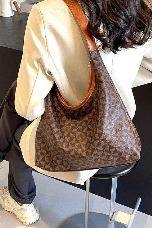 Vegan Leather Shoulder Tote Bag