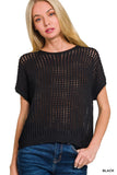 Knit Hollow Sweater Black