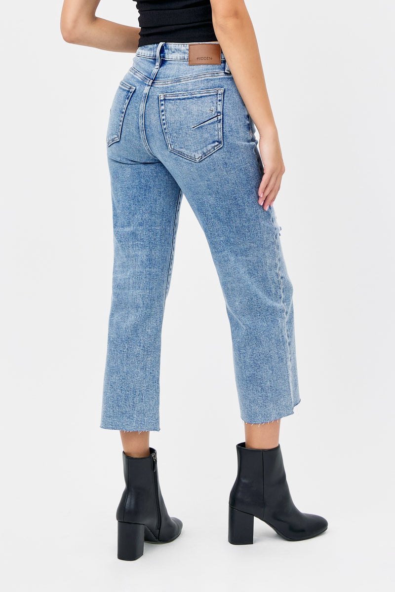 Medium Light Knee Cropped Wide Jean