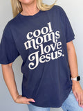 Cool Moms Love Jesus Wholesale Comfort Color Graphic Tee: Light Green / Large